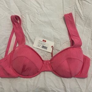 Solid and striped lilo top in pink